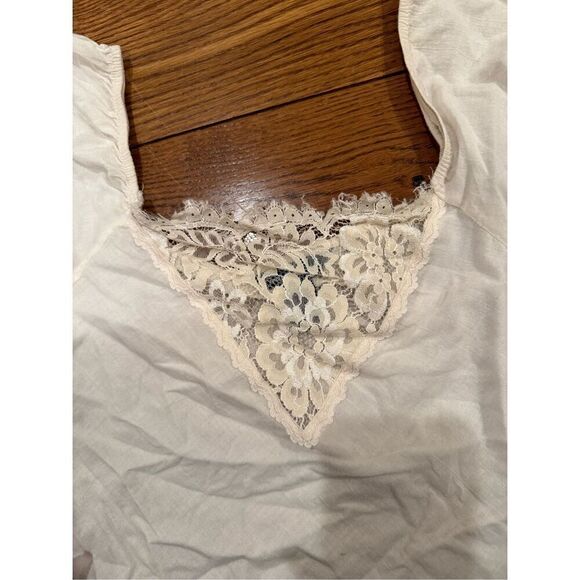 Moda International Ivory Lace-Trim Long Sleeve Top – Size S - Picture 4 of 4